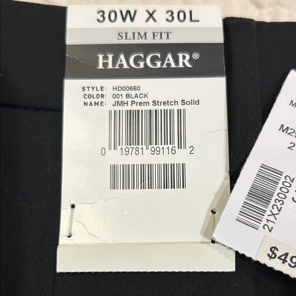 Haggar 30x30 Black Slim Fit Stretch Pants - Picture 2 of 5